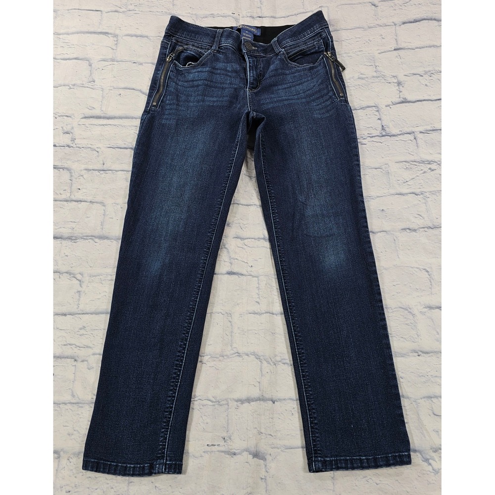 Democracy Jeans WOMENS 6 Blue Ab-solution Straight Leg Side Zip Denim Pants